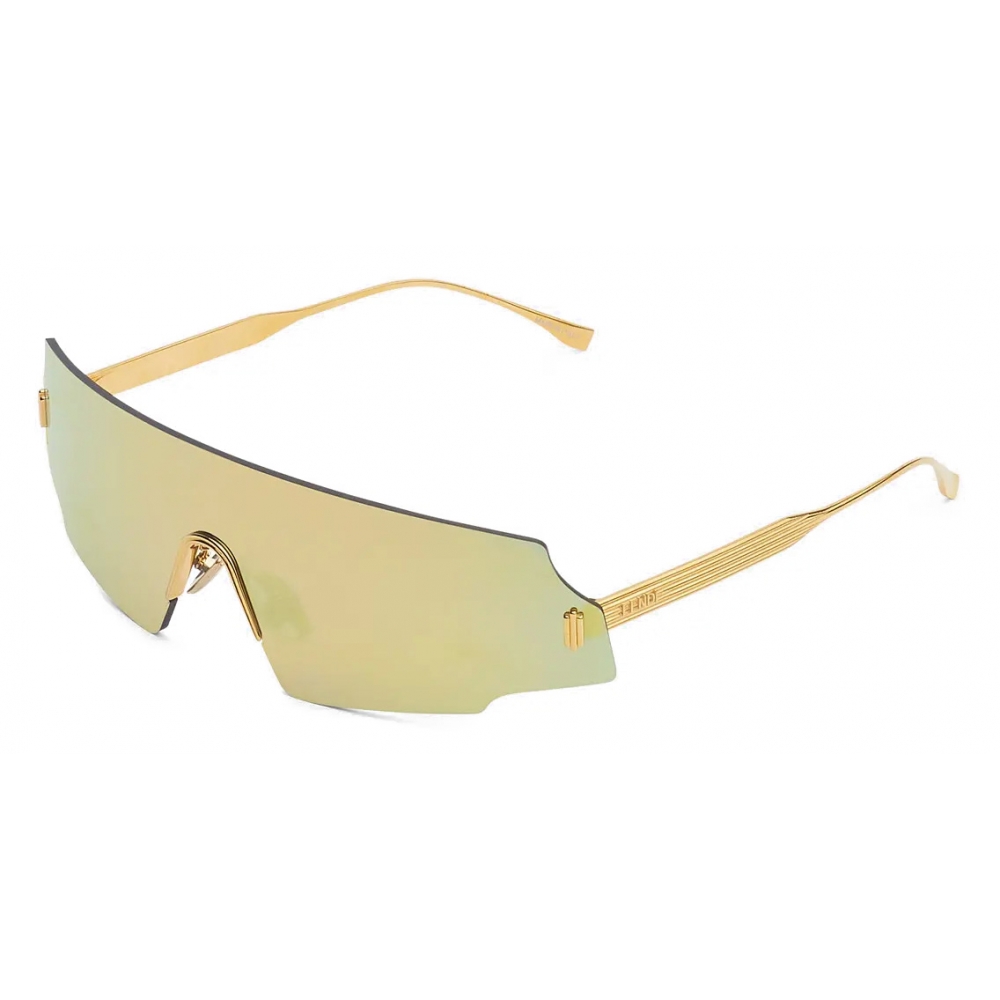 Fendi - FS Fendi Technicolor - Shield Sunglasses - Silver Yellow -  Sunglasses - Fendi Eyewear - Avvenice