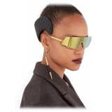Fendi - Fendi Forceful - Shield Sunglasses - Yellow Gold - Sunglasses - Fendi Eyewear