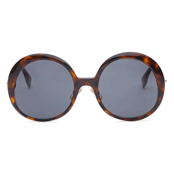 Fendi - Promeneye - Oversize Round Sunglasses - Gray - Sunglasses