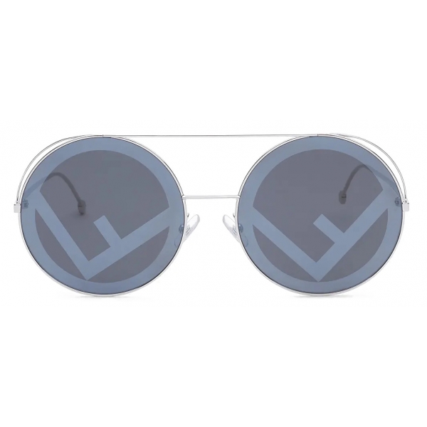 Fendi - Run Away - Oversize Round Sunglasses - Gray - Sunglasses