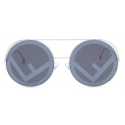 Fendi - Run Away - Occhiali da Sole Rotondi Oversize - Grigio - Occhiali da Sole - Fendi Eyewear