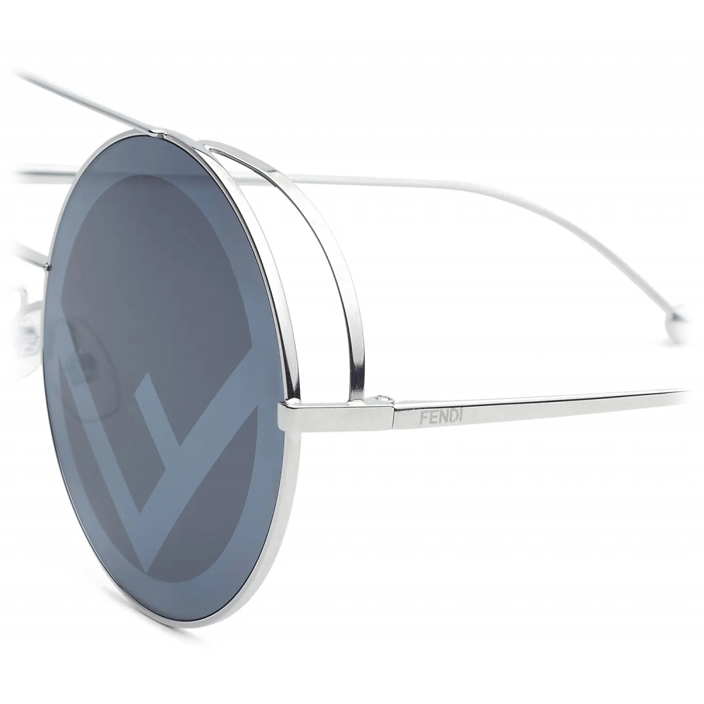 Fendi - Eyeline - Round Pilot Sunglasses - Gray - Sunglasses - Fendi Eyewear  - Avvenice