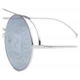 Fendi - Run Away - Round Oversize Sunglasses - Gray Silver - Sunglasses - Fendi Eyewear