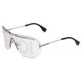 Fendi - Fendi Code - Shield Sunglasses - Silver - Sunglasses - Fendi Eyewear