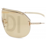 Fendi - Fendi Code - Shield Sunglasses - Gold - Sunglasses - Fendi Eyewear