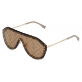 Fendi - Fendi Fabulous - Shield Sunglasses - Brown - Sunglasses - Fendi Eyewear