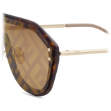 Fendi - Fendi Fabulous - Shield Sunglasses - Brown - Sunglasses - Fendi Eyewear