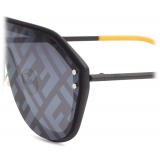 Fendi - Fendi Fabulous - Occhiali da Sole a Mascherina - Nero - Occhiali da Sole - Fendi Eyewear