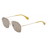 Fendi - Eyeline - Occhiali da Sole Rettangolare - Giallo - Occhiali da Sole - Fendi Eyewear