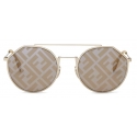 Fendi - Eyeline - Round Pilot Sunglasses - Yellow - Sunglasses - Fendi Eyewear