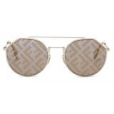 Fendi - Eyeline - Round Pilot Sunglasses - Yellow - Sunglasses - Fendi Eyewear