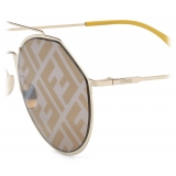 Fendi - Eyeline - Round Pilot Sunglasses - Yellow - Sunglasses - Fendi Eyewear