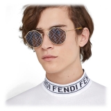 Fendi - Eyeline - Occhiali da Sole Rotondi Pilota - Giallo - Occhiali da Sole - Fendi Eyewear