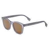 Fendi - Fendi - Occhiali da Sole Squadrati - Blu Trasparente - Occhiali da Sole - Fendi Eyewear