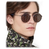 Fendi - Eyeline - Round Pilot Sunglasses - Gray - Sunglasses - Fendi Eyewear