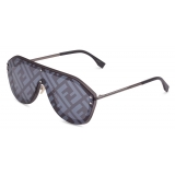 Fendi - Fendi Fabulous - Shield Sunglasses - Gray - Sunglasses - Fendi Eyewear