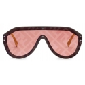 Fendi - Fendi Fabulous - Occhiali da Sole a Mascherina - Rosa - Occhiali da Sole - Fendi Eyewear