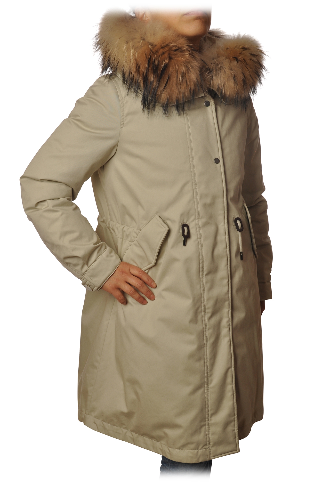reservering Document Isolator Woolrich - Woolrich Cascade Long Jacket - Cream - Jacket - Luxury Exclusive  Collection - Avvenice