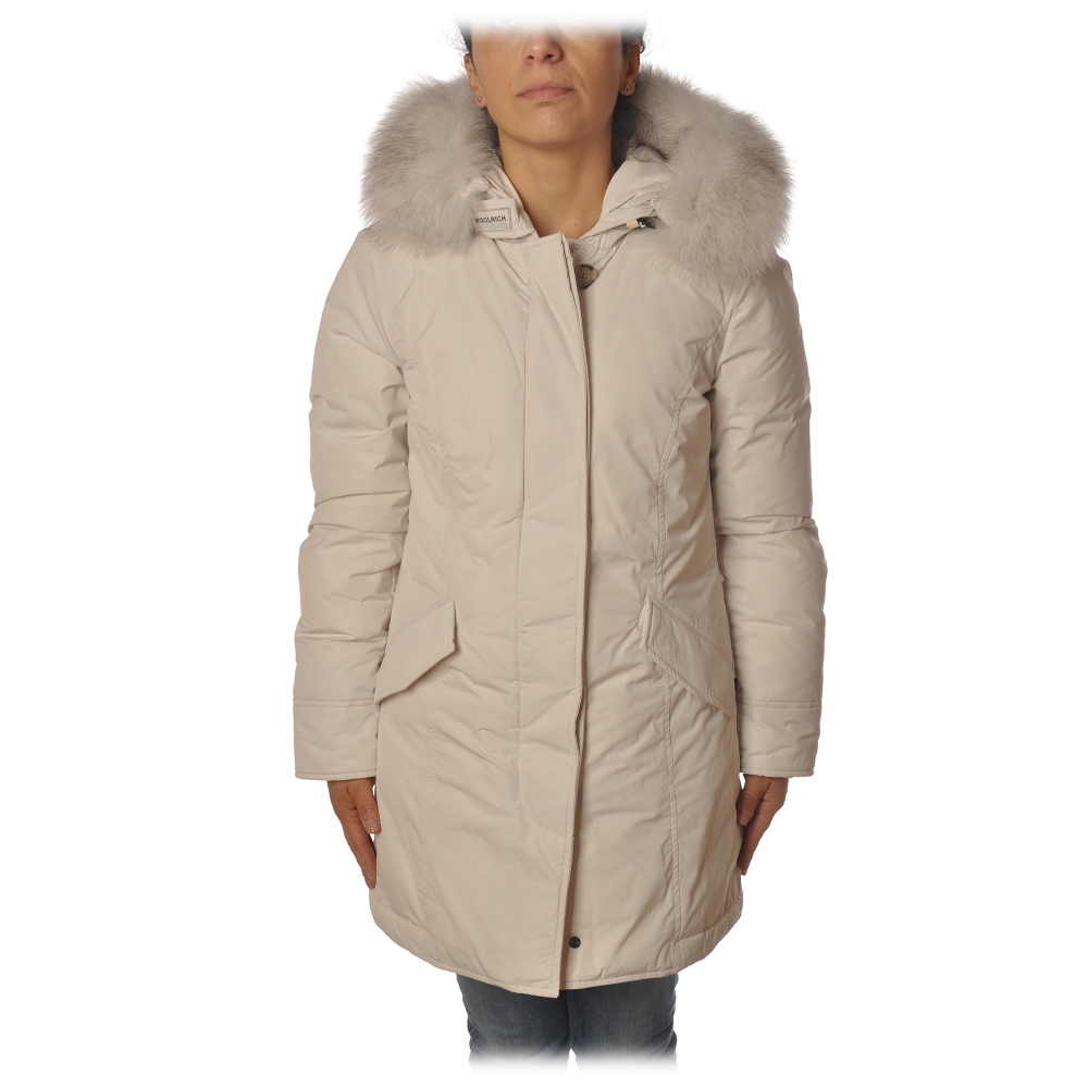 Woolrich - Luxury Arctic Parka With Fox Fur - White Stone - Jacket ...