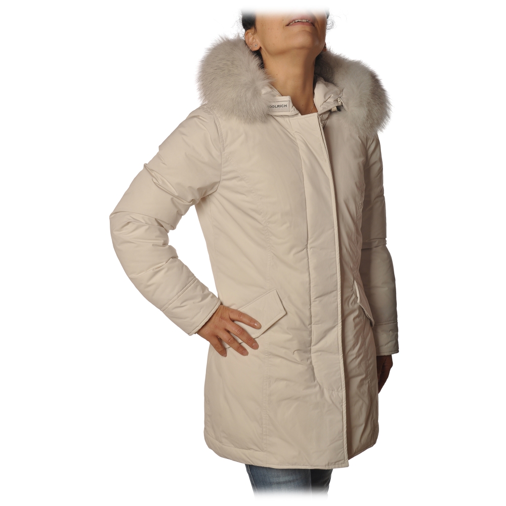 Woolrich - Luxury Arctic Parka With Fox Fur - White Stone - Jacket - Exclusive Collection - Avvenice