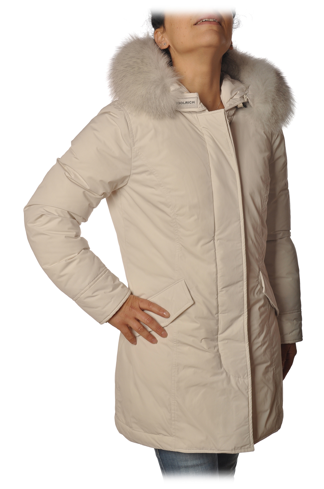 Woolrich - Luxury Arctic Parka With Fox Fur - White Stone - Jacket