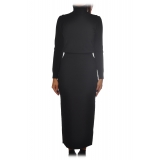 Elisabetta Franchi - High Neck Sheath Dress - Black - Dress - Made in Italy - Luxury Exclusive Collection