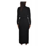 Elisabetta Franchi - High Neck Sheath Dress - Black - Dress - Made in Italy - Luxury Exclusive Collection