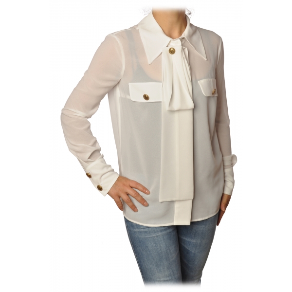 Elisabetta Franchi - Camicia Manica Lunga - Bianca - Camicia - Made in Italy - Luxury Exclusive Collection