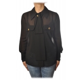 Elisabetta Franchi - Shirt with Long Sleeve - Black - Shirt - Made in Italy - Luxury Exclusive Collection