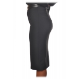 Elisabetta Franchi - High-Waisted Sheath Skirt - Black - Skirt - Made in Italy - Luxury Exclusive Collection