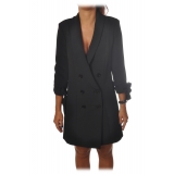 Elisabetta Franchi - Redingote Model with Double-Breasted Jacket - Black - Dress - Made in Italy - Luxury Exclusive Collection