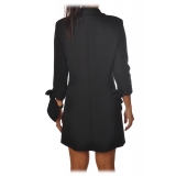 Elisabetta Franchi - Redingote Model with Double-Breasted Jacket - Black - Dress - Made in Italy - Luxury Exclusive Collection